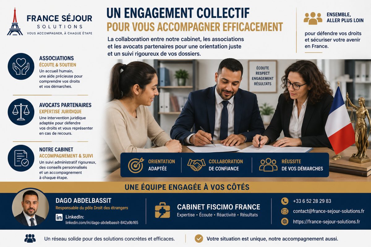 Pourquoi la collaboration entre notre cabinet, les associations et les avocats partenaires est essentielle pour un accompagnement efficace des étrangers en France