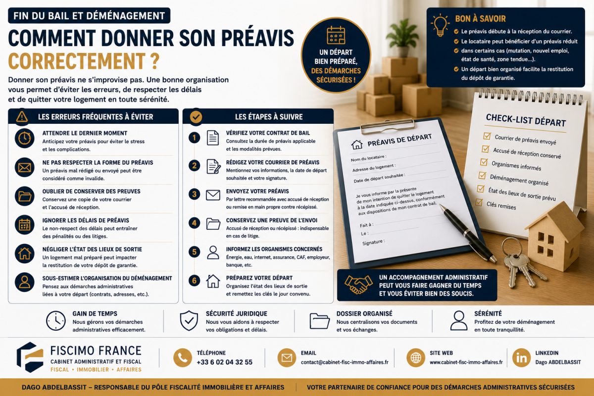 Fin du bail et déménagement : comment donner son préavis correctement sans commettre d’erreurs administratives ?