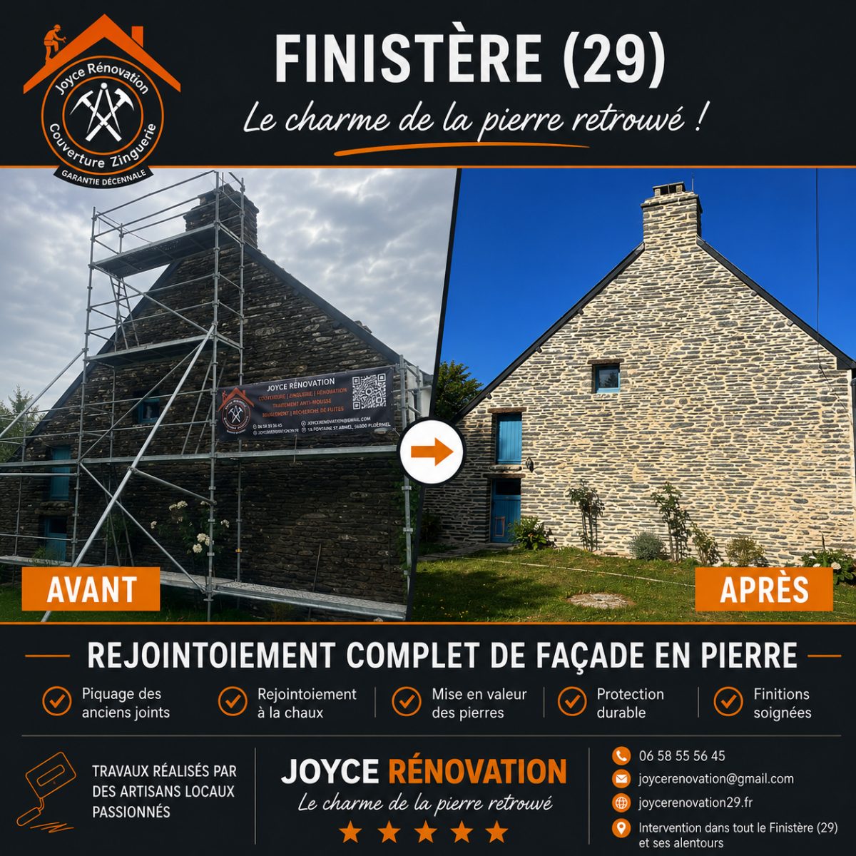 Rejointoiement de façade en pierre dans le Finistère (29) : redonnez vie à votre maison
